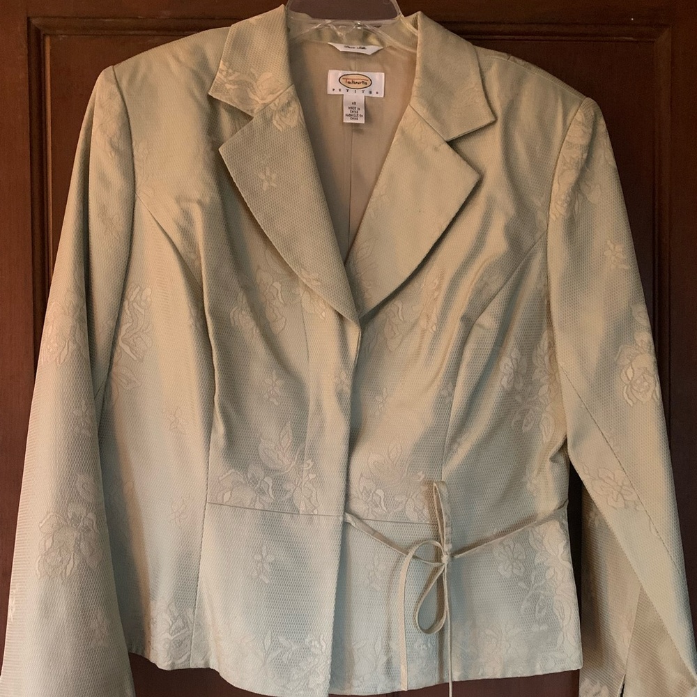 Talbots Green Silk Two-Piece Suit